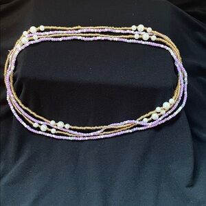 NWOT Purple and Gold Waist Beads